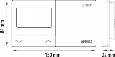 Термостат со кабел Salus ENGO E901, програмбилен, од 5 до 35°C, бел