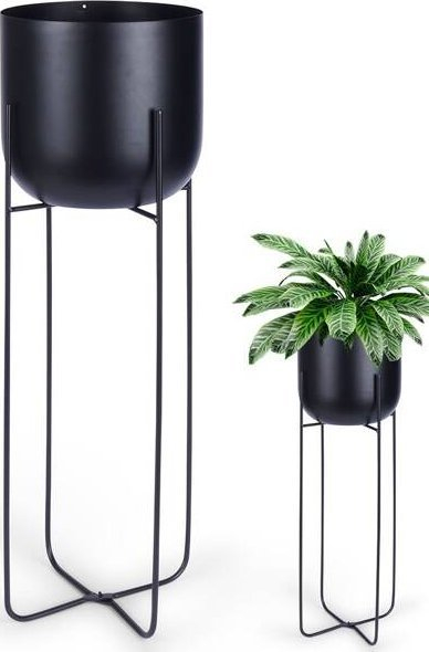 Mbajtëse vazoje Vilde Flowerpot Plant Stand, metal, 59 cm, e zezë