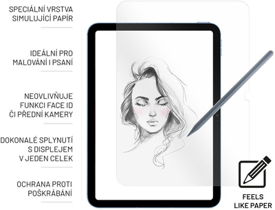 Xham mbrojtës FIXED PaperGlass për Apple iPad 10.9" (2022), transparent