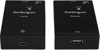 Ekstender USB StarTech.com USB 2.0, mbi kabllo Cat5e Cat6, 50m, i zi