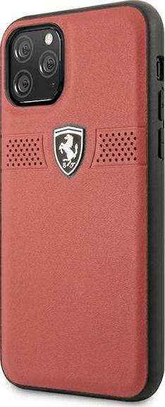 Kuti mbrojtëse Ferrari FEOBAHCN58RE për iPhone 11 Pro 5.8", hardcase lëkurë, e kuqe