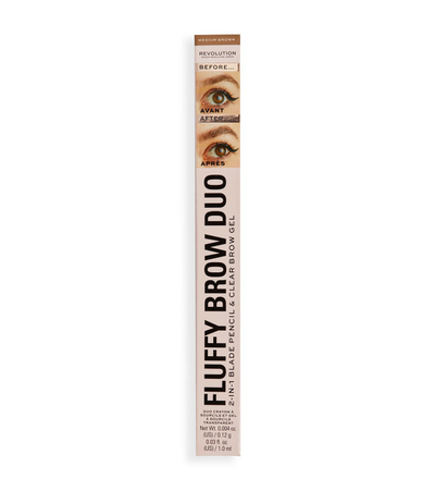Laps për vetulla Revolution Fluffy Duo, Medium Brown, 0.12 g