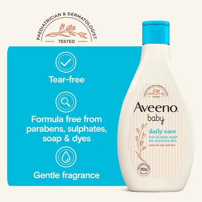 Xhel pastrues për foshnja Aveeno Baby Daily Care Gentle & Bath Wash, 400 ml