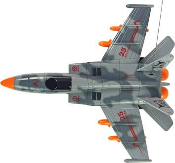 Играчка авион со далечински управувач Leantoys MIG-25, 40MHz, воен, сива камуфлажа