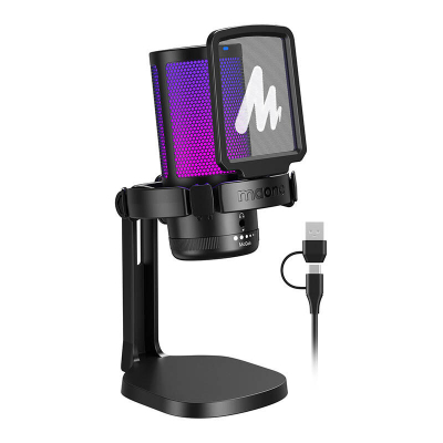 Mikrofon gaming Maono DGM20, USB, me ndriçim RGB, i zi