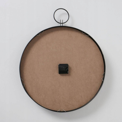 Orë muri Boltze Metal Hanging, Ø48cm, dekor druri, e zezë
