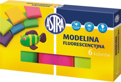 Plastelinë fluoreshente Astra, 6 ngjyra