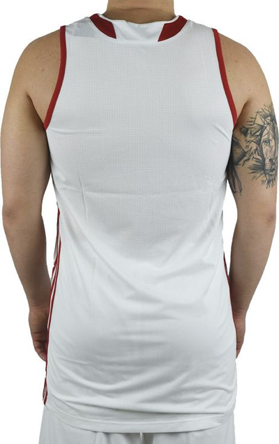 Maicë basketbolli Adidas E Kit JSY 3.0 M, poliestër, për burra, e bardhë me të kuqe