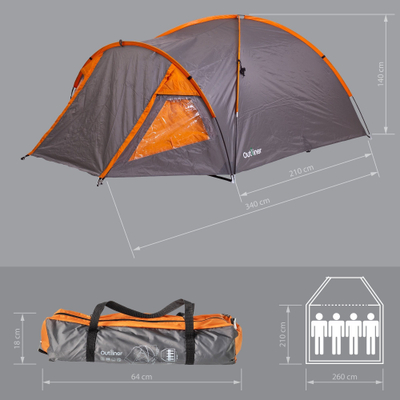 Çadër kampingu Outliner Tent 4 Persons, 4 veta, portative