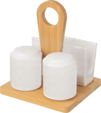 Set për erëza Orion WhiteLine, porcelan, 3 pjesë, i bardhë