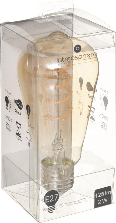 Llambë dekorative LED Atmosphera Tear Twisted, 2W, E27, qelq qelibar
