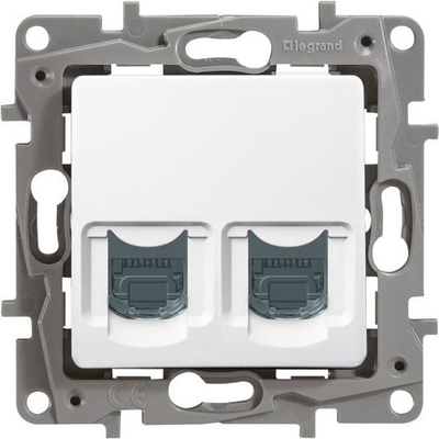 Prizë rrjeti Legrand 664776, 2xRJ45 Cat6 STP, e bardhë