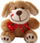 Lodër pelushi Beppe Embroidered Dog, 12cm, për kalamaj, kafe