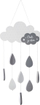 Varëse dekor për kalam jot Atmosphera Grey Cloud, si re gri
