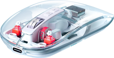 Maus Defender IXES MM-999, wireless RF edhe Bluetooth, RGB, transparent