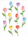 Dekor dritareje LearnHow Tulips 03, me dy anë, set 10 copë, me shumë ngjyra