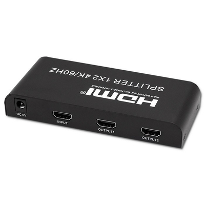 Ndarës HDMI Qoltec 51797, 1x2, 4K UHD, i zi