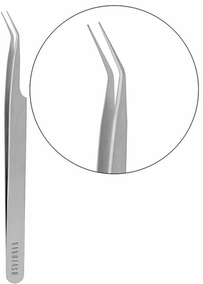 Пинцета за трепки Nanolash Precision Pins Curved, професионална, закривена, метална
