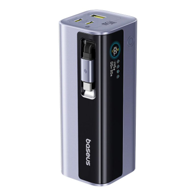 Powerbank Baseus 145W, 20000mAh, me kabllo Type C 100W, gri