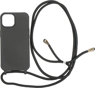 Këllëf telefoni Mobile Origin Lanyard për iPhone 14, TPU, i zi
