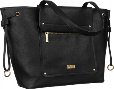 Çantë shpatulle Peterson Classic Bucket, lëkurë eko, shopper, e zezë