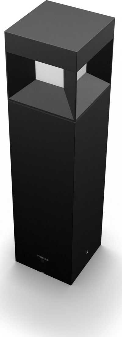 Llambë shtylle oborri Philips Parterre LED, 40cm, për jashtë, e zezë