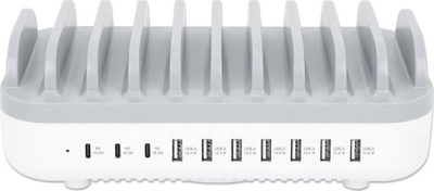 Stacion karikimi Manhattan 180856, 7x USB A, 3x USB C, 120W, i zi