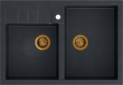 Lavaman kuzhine Quadron BILL 120 GraniteQ, dy vaska, black diamond me elemente bakri