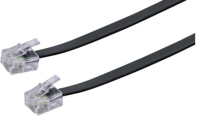 Kabllo telefonike Schwaiger, RJ11 6P4C, 6 m, e zezë