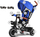 Tricikël për kalamaj Tiny Bike SP0650, 3 në 1, me tendë, blu
