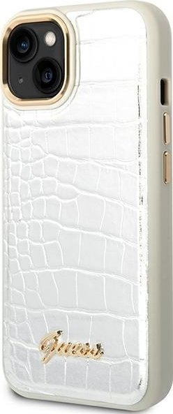 Futrollë për telefon Guess Croco Collection GUHCP14MHGCRHS, për iPhone 14 Plus 6.7", e argjendtë