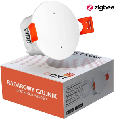 Senzor pranie dhe drite Tuya ZigBee, radar Doppler, 230V, i bardhë