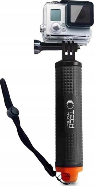 Dorëzë lundruese Tech-Protect Float Hand Grip GA100 për GoPro/DJI, e zezë me portokalli