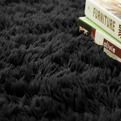 Tapet rrumbullak Strado Round Shaggy Rug, 300x300 cm, antirrëshqitës, i zi