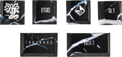 Set keycaps Traitors TARTARUS, PBT për Cherry MX, ISO DE, i zi mermer