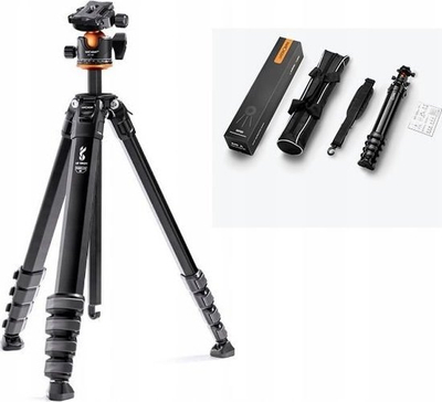 Tripod fotografik K&amp;F Concept KF09.105, lartësi 178 cm, mban deri 15 kg, ngjyrë e zezë