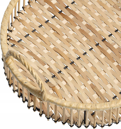 Tabaka Zeller Present, ratan natyral, Ø 32 cm, kafe natyrale