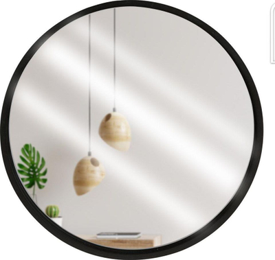 Pasqyrë dekorative rrethore Mirror Round Shape 40 cm, me kornizë të zezë
