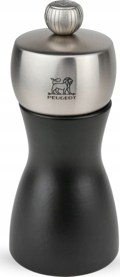 Set mulli kripë edhe piper Peugeot Fidji, mekanizëm me rregullim, stil elegant, i zi