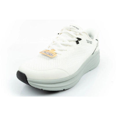 Atlete për burra Skechers Bobs Skillz Slip-Ins, me stof të ajrosur, shollë e butë e amortizume, të bardha