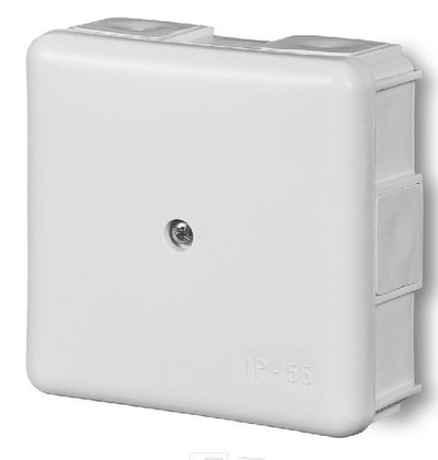 Kuti e montuar në sipërfaqe Elektro-Plast, 6 dalje, IP55, 5 x 2.5 mm2, e bardhë