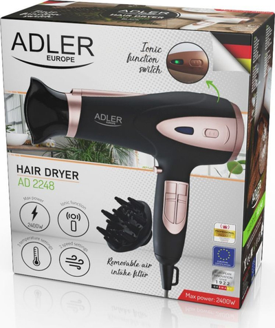 Tharëse flokësh Adler AD 2248B, 2400W, e zezë