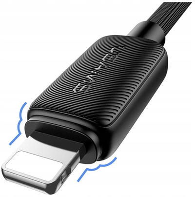 Kabllo USB Usams KY Series US-SJ689, USB A në Lightning, 1m, 2.4A, e zezë