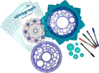 Set vizatimi Spirograph Mandala Maker, për mandala, formati A4, shumëngjyrësh