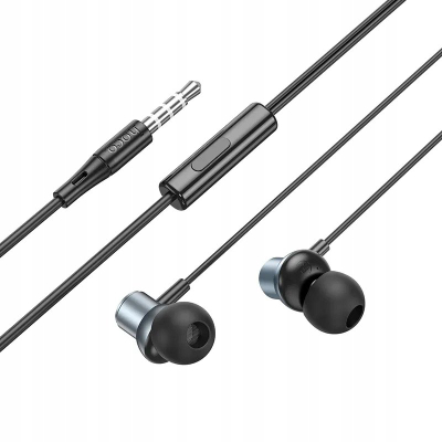 Kufje me tel Hoco M110, jack 3.5mm, me mikrofon, gri metal