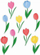 Dekor dritareje LearnHow Tulips 01, set 9 copë, shumëngjyrësh