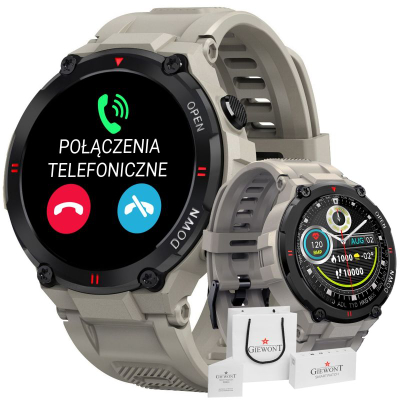 Smartwatch Giewont GW430 2, ekran me ngjyra, mat rrahjet e zemrës, gri
