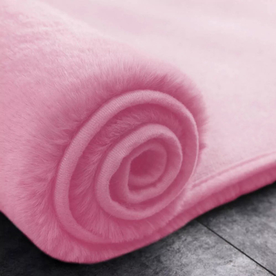 Tapet rrumbullak Strado Round Rug Rabbit 160x160, push sintetik, antirrëshqitës, rozë Sakura