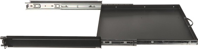 Sirtar tastiere për kabinet RACK 19" Stalflex RSR19-1U-350B-KM, i rregullueshëm 350-555 mm, metal, i zi
