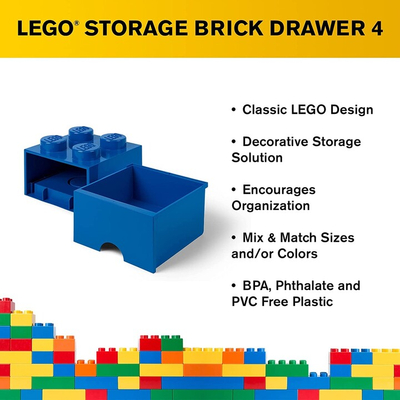 Kоцка LEGO,со фиока, мала (4), сина